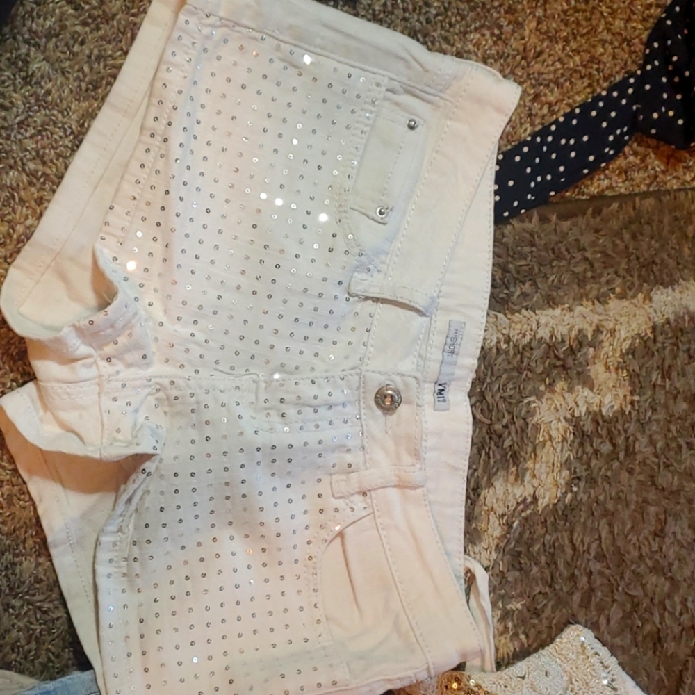 YMI hot shorts with silver sequin accents!